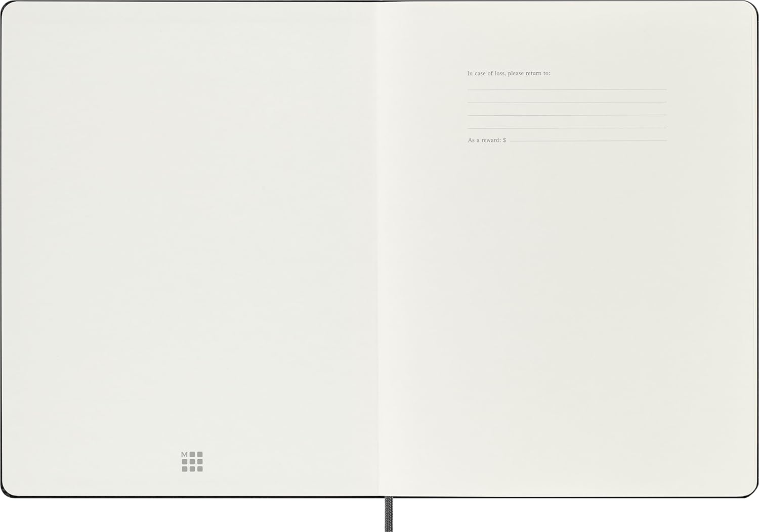 Moleskine Weekly Smart Planner PRO 12 Months 2025, Smart Planner PRO, Agenda 2025, Elastic Closure, Black Colour, Size Extra Large 19 x 25